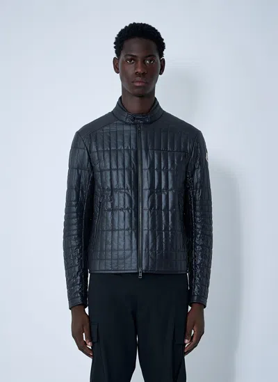 Moncler Lasne Biker Jacket In Blue