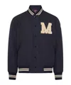 Moncler Ribbed Collar With Striped Details Jacket In Black