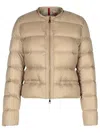 Moncler Laurine Lightweight Short Puffer Jacket In Beige