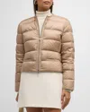 Moncler Laurine Lightweight Short Puffer Jacket In Stone