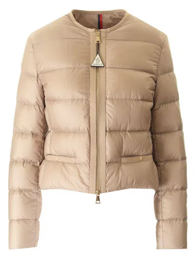 Moncler Laurine Short Down Jacket In Brown