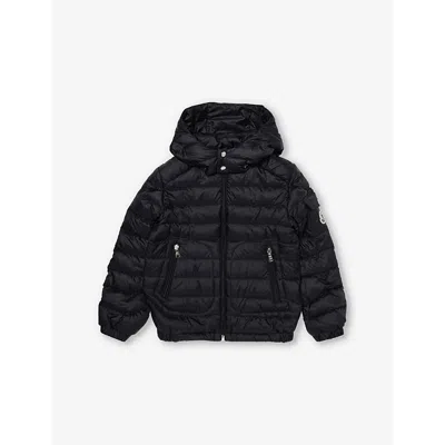 Moncler Kids' Lauros Brand-badge Hooded Shell-down Jacket 4- In Black
