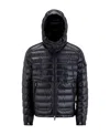 Moncler Men's Lauros Hooded Short Down Jacket In Blue