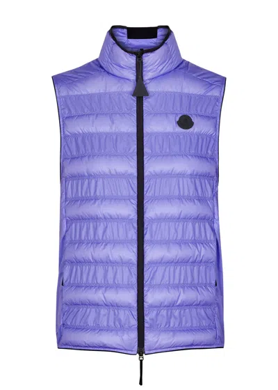 Moncler Lautaret Quilted Shell Gilet In Purple