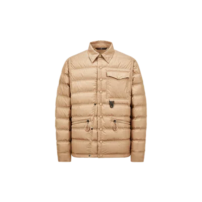 Moncler Lavachey Packable Down Shirt Jacket Beige