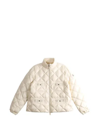 Moncler Lavaret Diamond-quilted Down Jacket In White