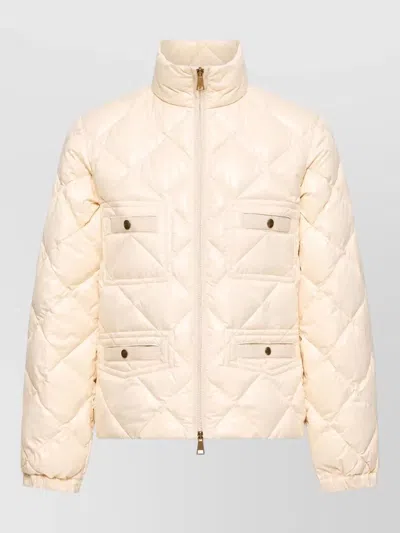 Moncler Lavaret Jacket High Collar Casual Fit In Neutral