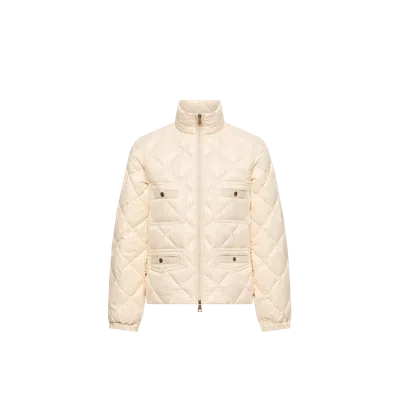 Moncler Lavaret Short Down Jacket In Metallic