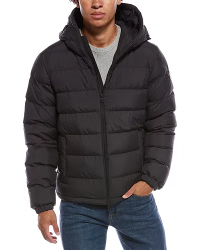 Moncler Short Down Jacket With Hood Montbrocq In Black