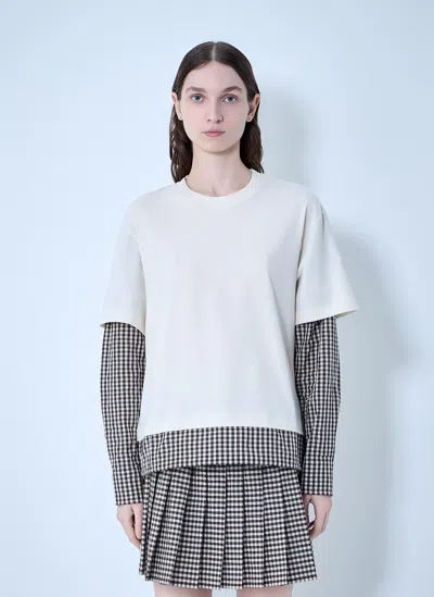 Moncler Check-pattern Layered T-shirt In Multi