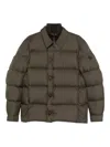 Moncler Layered Padded Jacket In Brown