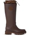 Moncler Kickstream Rain Boots In Brown