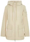 Moncler Hooded Leandro Parka Jacket In Beige