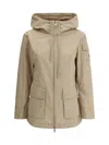 Moncler Leandro Parka Jacket In Neutral