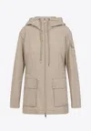 Moncler Leandro Short Parka In Neutral