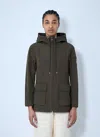 Moncler Leandro Short Parka Jacket In Beige