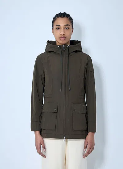 Moncler Leandro Short Parka Jacket In Beige