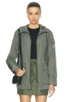 Moncler Melia Short Parka Jacket In Russian Olive