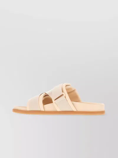 MONCLER LEATHER AND FABRIC SANDALS