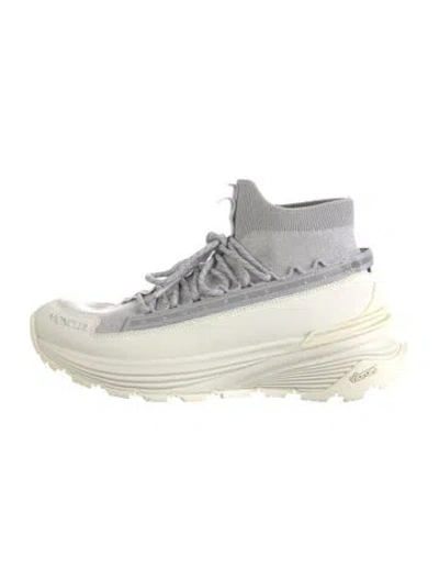Pre-owned Moncler Leather Athletic Sneakers In Neutrals