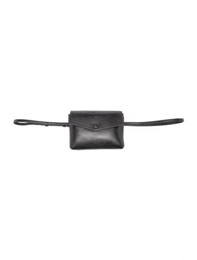 Pre-owned Moncler Leather Belt Bag In Black