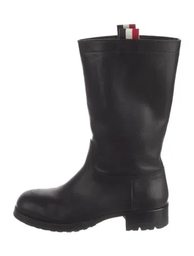 Pre-owned Moncler Leather Boots In Black