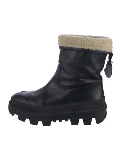 Pre-owned Moncler Leather Boots In Black