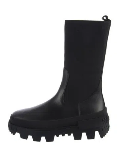 Pre-owned Moncler Leather Boots In Black