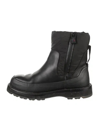 Pre-owned Moncler Leather Boots In Black