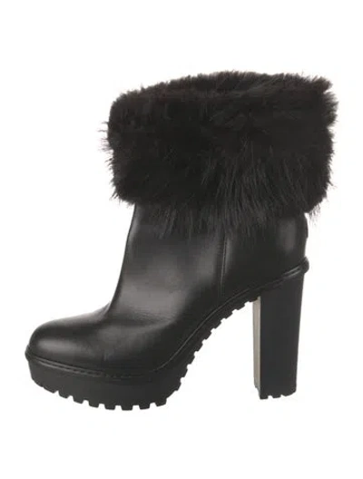 Pre-owned Moncler Leather Boots In Black
