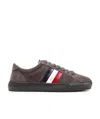 Moncler Men's Monaco Tricolor Suede Low-top Sneakers In Gray