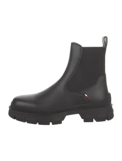 Pre-owned Moncler Leather Chelsea Boots W/ Tags In Black