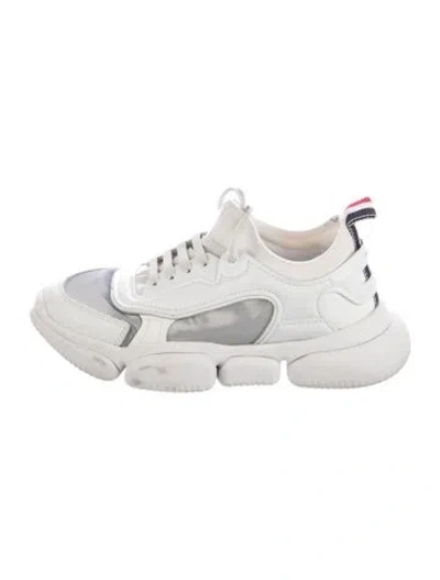 Pre-owned Moncler Leather Chunky Sneakers In Black