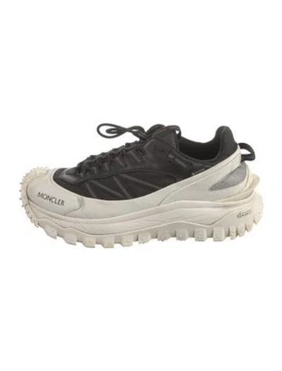 Pre-owned Moncler Leather Colorblock Pattern Chunky Sneakers In White
