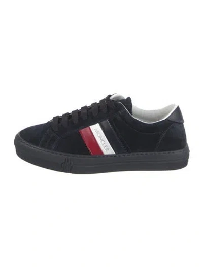 Pre-owned Moncler Leather Colorblock Pattern Sneakers In Blue