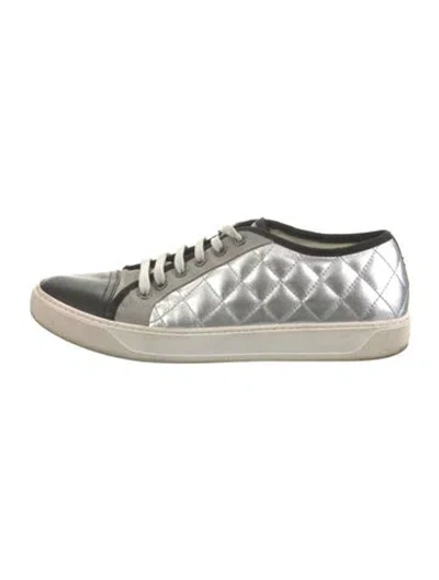 Pre-owned Moncler Leather Colorblock Pattern Sneakers In Multi