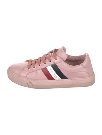 Pre-owned Moncler Leather Colorblock Pattern Sneakers In Pink