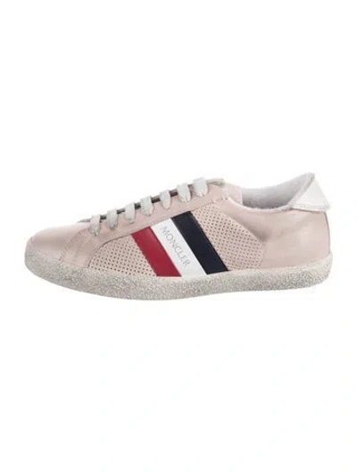 Pre-owned Moncler Leather Colorblock Pattern Sneakers In Pink