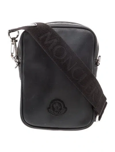 Pre-owned Moncler Leather Crossbody Bag In Black