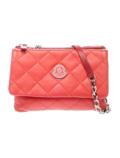 Pre-owned Moncler Leather Crossbody Bag In Red