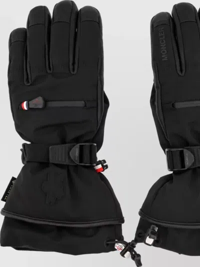 Moncler Leather Gloves In Black