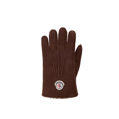 Moncler Leather Gloves, Men, Brown, Size: L