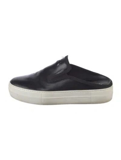 Pre-owned Moncler Leather Grosgrain Trim Mules In Multi