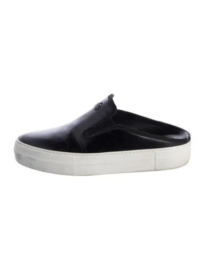 Pre-owned Moncler Leather Grosgrain Trim Mules In Multicolor