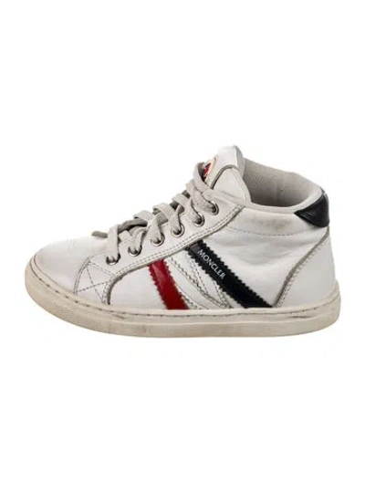 Pre-owned Moncler Babies' Leather High Top Sneakers In White