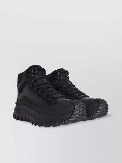 Moncler Leather High Top Sneakers With Chunky Sole