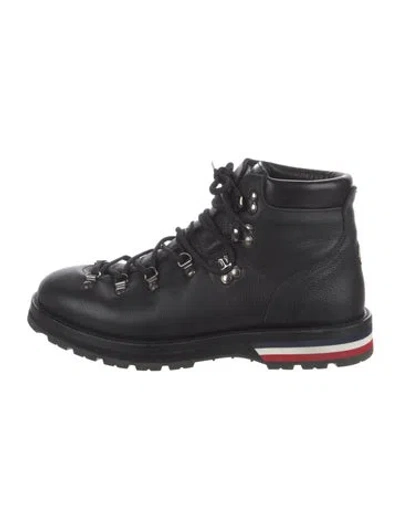 Pre-owned Moncler Leather Hiking Boots In Black