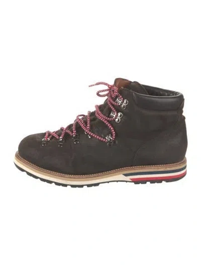 Pre-owned Moncler Leather Hiking Boots In Black