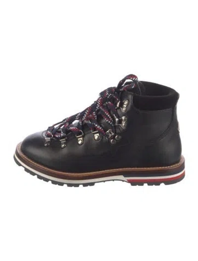 Pre-owned Moncler Leather Hiking Boots In Black