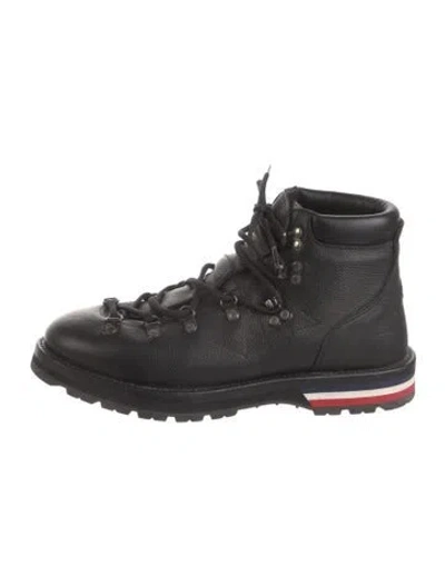 Pre-owned Moncler Leather Hiking Boots In Black